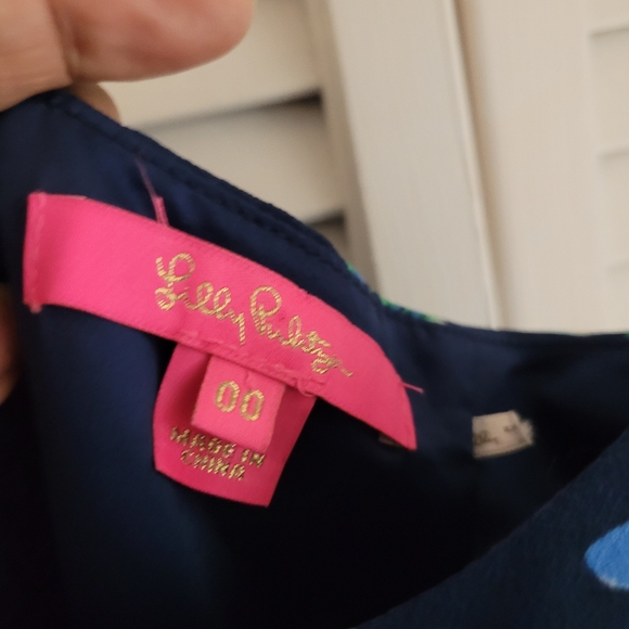 Lilly Pulitzer Blue Green Nila Jumpsuit with striped fabric tie belt wide leg - Picture 13 of 16